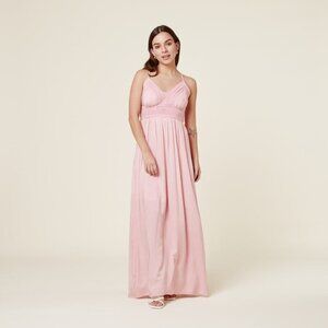 EXIT Smocked Maxi Sundress Women's Strappy Pullover Pink Size S Made in Peru NWT